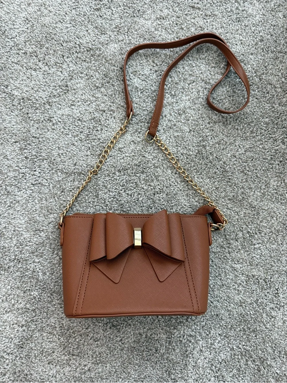 Brown Bow Crossbody Bag